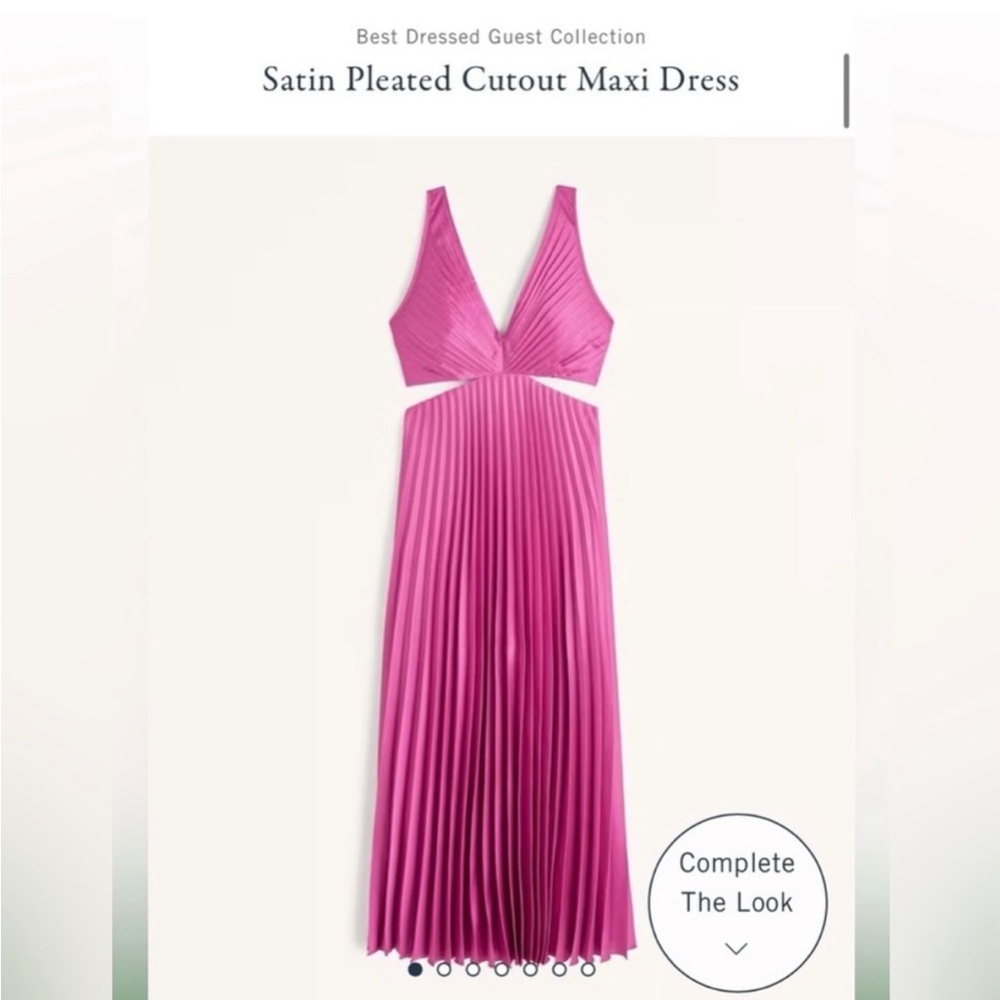 Abercrombie & Fitch Pink Pleated Maxi Gown